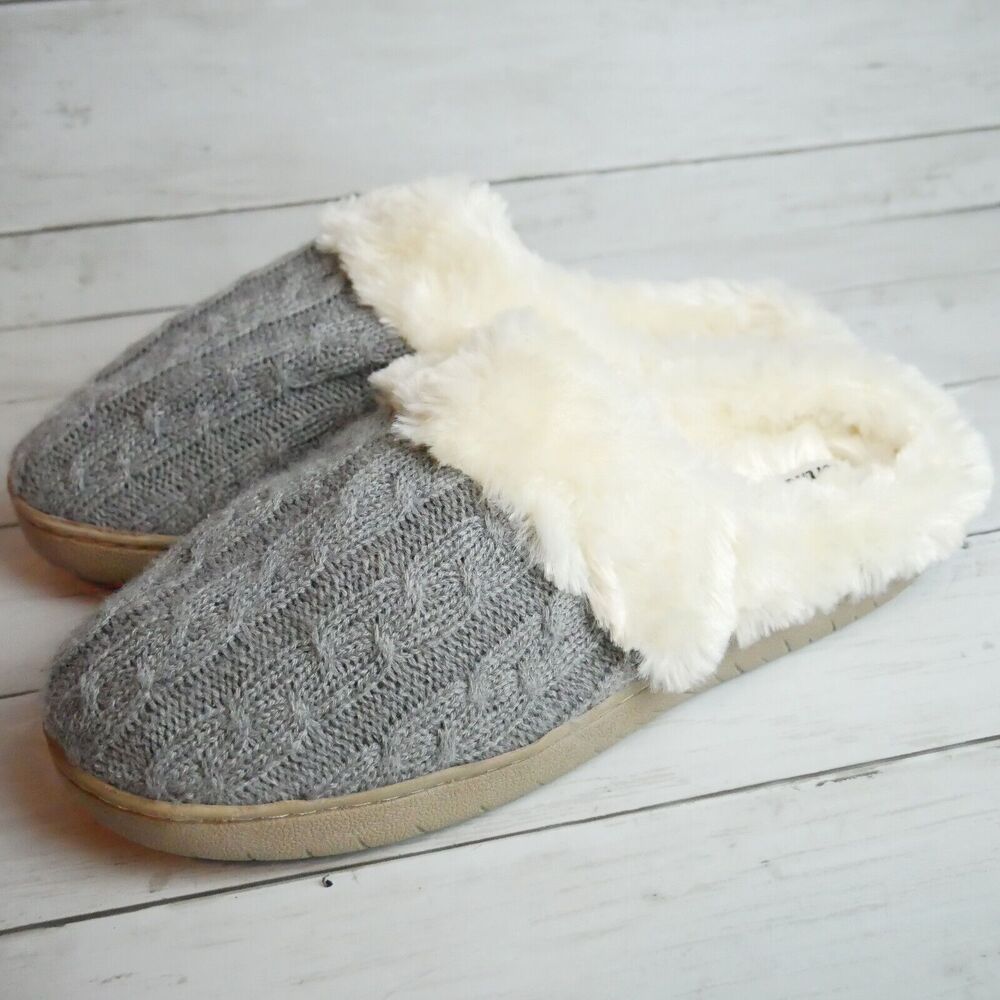 Northside Womens Size XL (11) Elena Slipper Chunky Sweater-Knit Upper Faux Fur - Picture 2 of 9